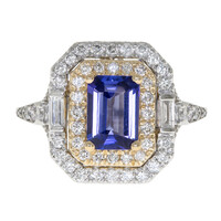 Gouden ring met een AAA tanzaniet (CIRARI)