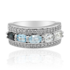 Zilveren ring met een Londen-blauwe topaas