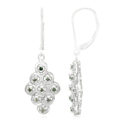 Zilveren oorbellen met Fancy diamanten