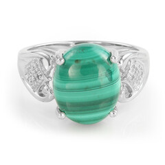 Zilveren ring met een Malachiet