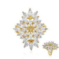 Zilveren ring met witte topaasstenen