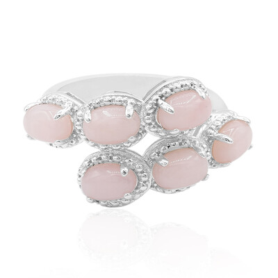 Zilveren ring met roze opalen
