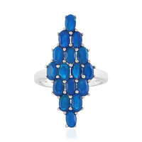 Zilveren ring met Neonblauwe Opalen