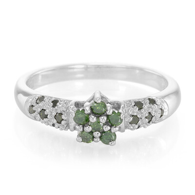 Zilveren ring met Fancy diamanten