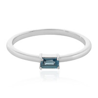 Zilveren ring met een Londen-blauwe topaas
