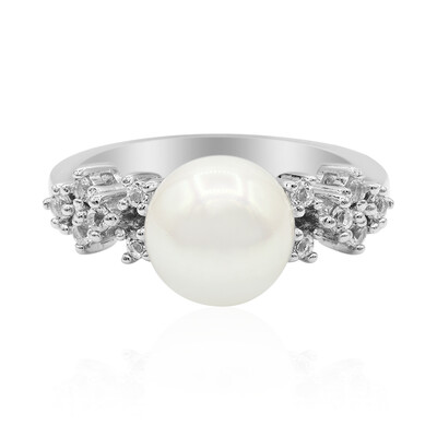 Zilveren ring met een zoetwater kweekparel