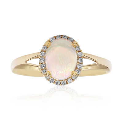 Gouden ring met een AAA Welo-opaal