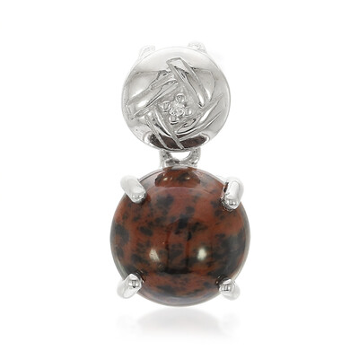 Zilveren hanger met een mahonie obsidiaan
