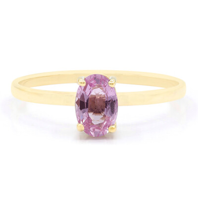 Gouden ring met een roze saffier