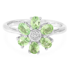 Zilveren ring met Merelani munt granaten