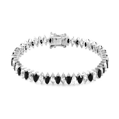 Zilveren armband met zwarte spinelstenen