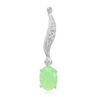 Zilveren hanger met een keizerlijk chrysopraas