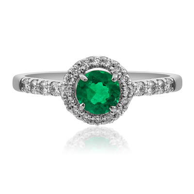 Platina ring met een AAA Zambia smaragd (CIRARI)