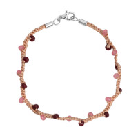 Zilveren armband met roze chalcedonen