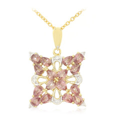 Gouden halsketting met Onverhitte Padparadscha Saffieren (AMAYANI)