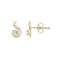 Gouden oorbellen met SI1 (H) Diamanten