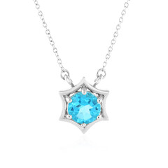Zilveren halsketting met een Paraiba Topaas