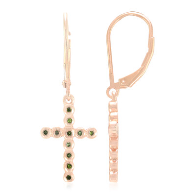 Zilveren oorbellen met Fancy diamanten
