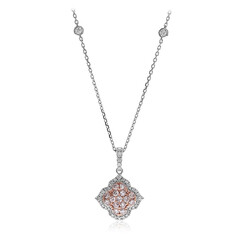 Gouden halsketting met I1 Roze Diamanten (CIRARI)