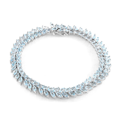 Zilveren armband met hemel-blauwe topaasstenen