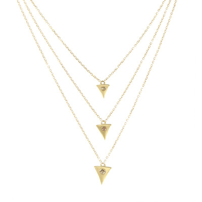 Gouden halsketting met een I2 Champagne Diamant (de Melo)