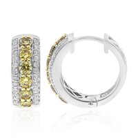 Gouden oorbellen met groene SI diamanten (CIRARI)