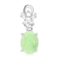 Zilveren hanger met een keizerlijk chrysopraas