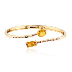 Gouden armband met een Ban Ka Cha oranje Saffier