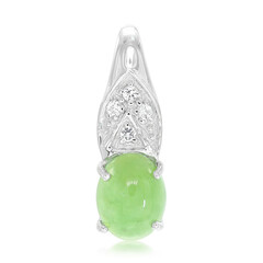 Zilveren hanger met een keizerlijk chrysopraas
