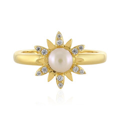 Zilveren ring met een Witte zoetwater kweekparel
