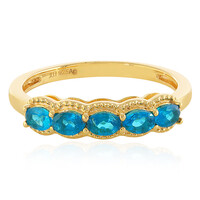 Zilveren ring met neon blauwe apatieten