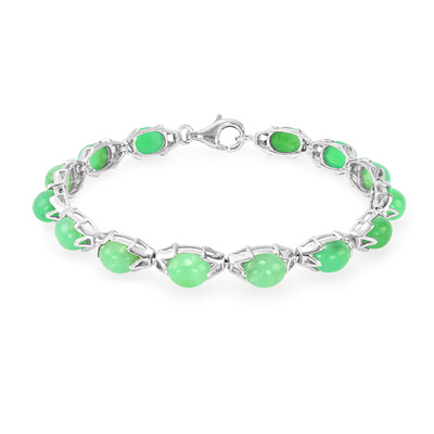 Zilveren armband met keizerlijke chrysopraasstenen