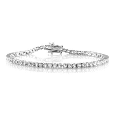 Zilveren armband met witte topaasstenen