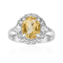 Zilveren ring met een citrien