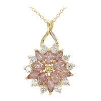 Gouden halsketting met Onverhitte Padparadscha Saffieren (AMAYANI)