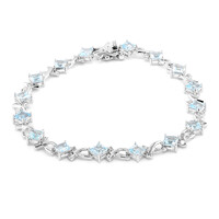Zilveren armband met hemel-blauwe topaasstenen