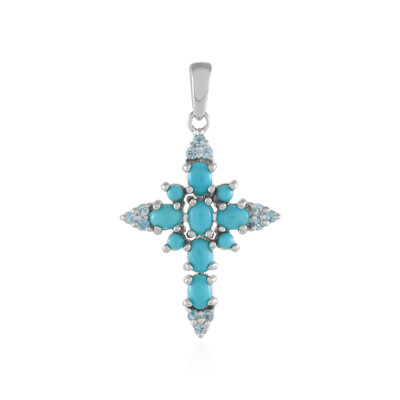 Zilveren hanger met Sleeping Beauty Turkooisen