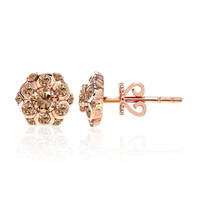 Gouden oorbellen met SI1 Argyle Rose De France Diamanten