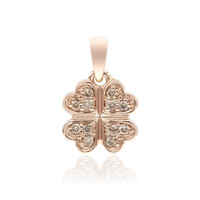 Gouden hanger met SI1 Argyle Rose De France Diamanten