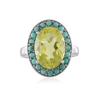 Zilveren ring met een Ouro Verde kwarts
