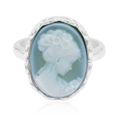 Zilveren ring met een groene agaat
