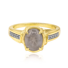 Gouden ring met een Zilveren Blauwe Ster Saffier