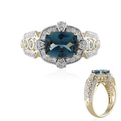Gouden ring met een Londen-blauwe topaas (SUHANA)