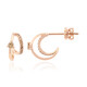 Gouden oorbellen met SI1 Argyle Rose De France Diamanten (Annette)