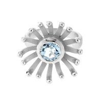 Zilveren ring met een hemel-blauwe topaas