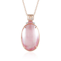 Zilveren halsketting met een Roze Mabé-parel (Gems en Vogue)