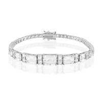 Zilveren armband met een witte topaas