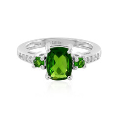 Zilveren ring met een Russische diopsied