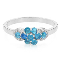 Zilveren ring met neon blauwe apatieten