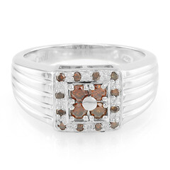 Zilveren herenring met Fancy diamanten